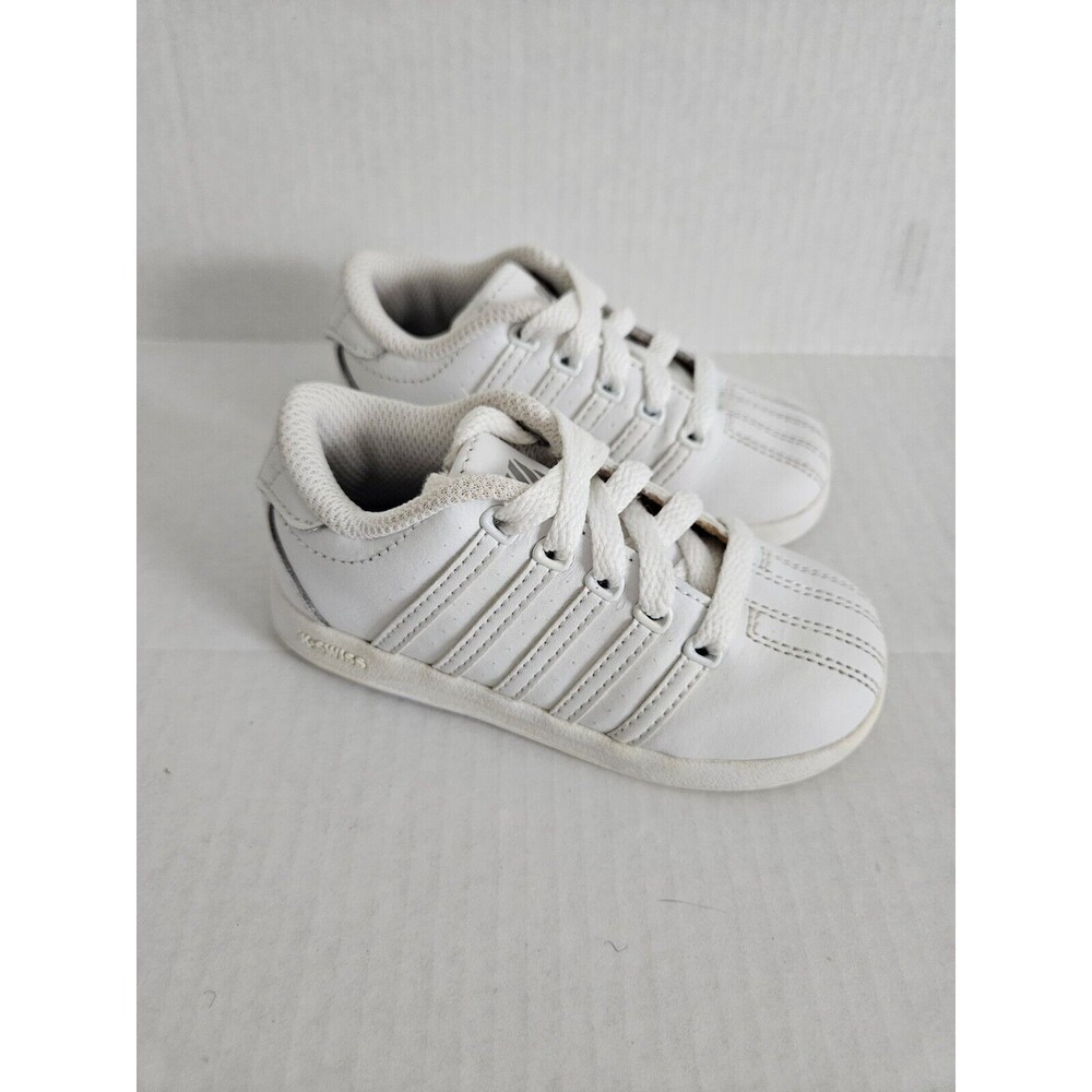 Vintage Infant K-Swiss White Lace Up Sneakers Shoes Size 7